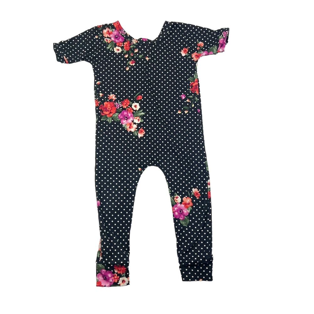 Little Rangos Black Floral Romper